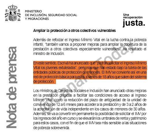 CanarioToday's tweet photo. El PSOE aprobó que los inmigrantes ilegales que llegan a España como MENAs, una vez dejen de serlo reciban el Ingreso Mínimo Vital (jóvenes extutelados).

➡️ 658€ mensuales.

Esto se extiende hasta los 23 años.

➡️ En Canarias, el PSOE pidió aumentarlo hasta los 25 años. https://t.co/rcb8Lnohi0