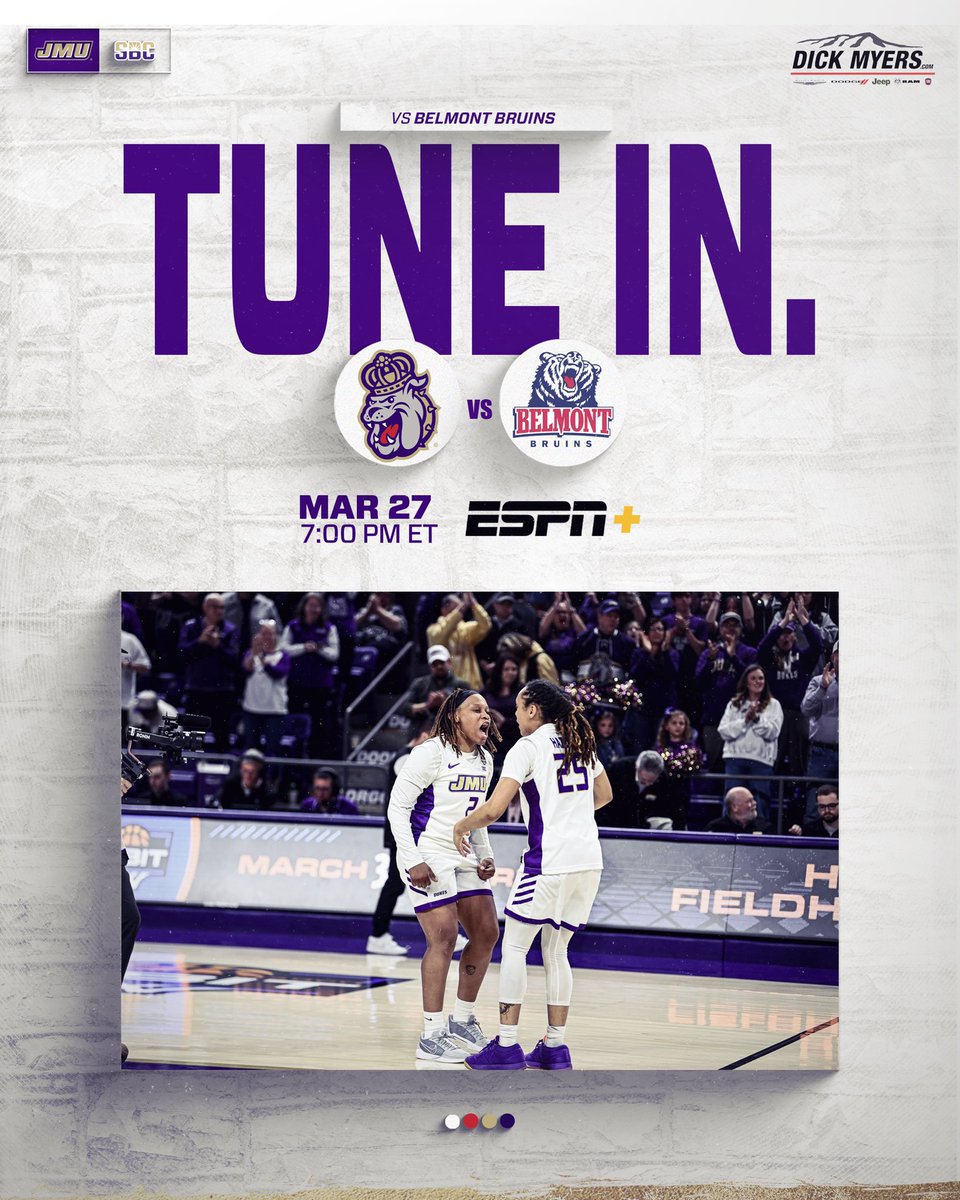 Turn on ESPN+ tonight at 7PM to watch <a href="/JMUWBasketball/">JMU Women's Basketball</a> play a thrilling game against the Bruins! We’ll see you there 🤗