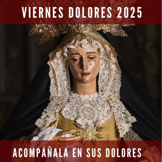 Itinerario del Viernes de Dolores 2025 del Apostolado de la Oración de la Parroquia de San Francisco, El Puerto de Santa María