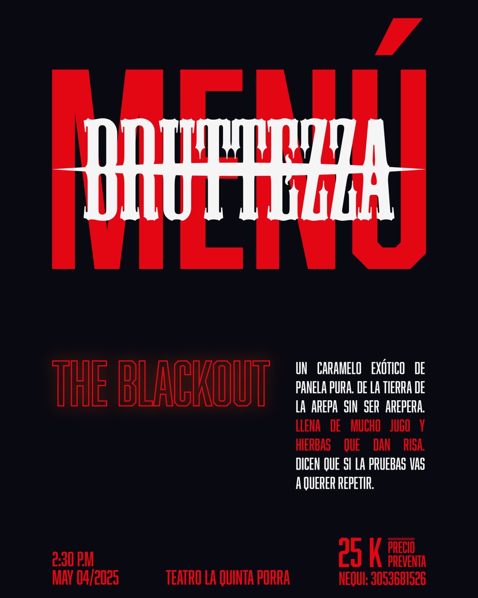 LastesasJpg's tweet photo. @THEBLACKOUT___ The Blackout
El caramelo más exótico que probarás
#Bruttezza https://t.co/36HaRZB03q