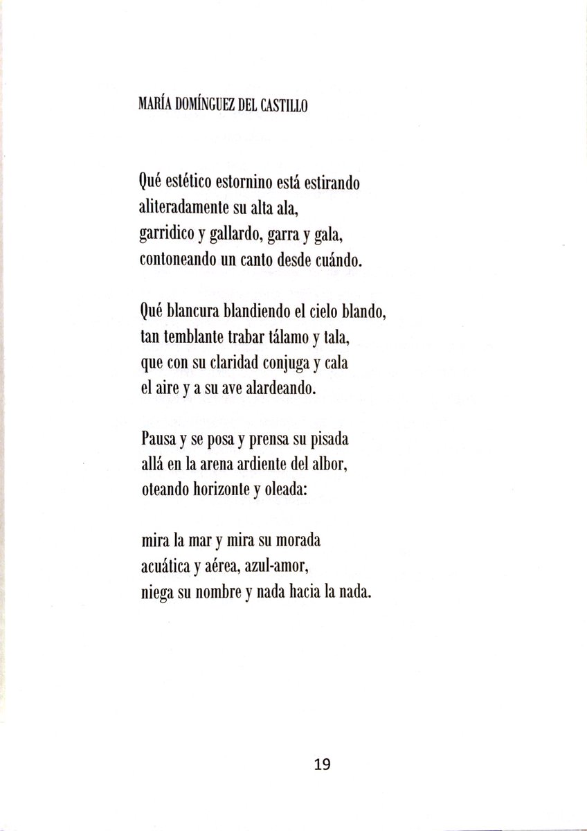 María Domínguez del Castillo (@mariaddc) on Twitter photo Cuadernos de Humo, 44. Gracias a Hilario Barrero y a <a href="/MatacanaM/">Luis P. Suárez</a> por incluir este poema en la revista. Escribí este soneto aliterativo un verano en el que pesaba el aire (12 meses preparándome unas oposiciones), y ahora me vuelve volando desde Brooklyn. Cuadernos de Humo, 44. Gracias a Hilario Barrero y a <a href="/MatacanaM/">Luis P. Suárez</a> por incluir este poema en la revista. Escribí este soneto aliterativo un verano en el que pesaba el aire (12 meses preparándome unas oposiciones), y ahora me vuelve volando desde Brooklyn.