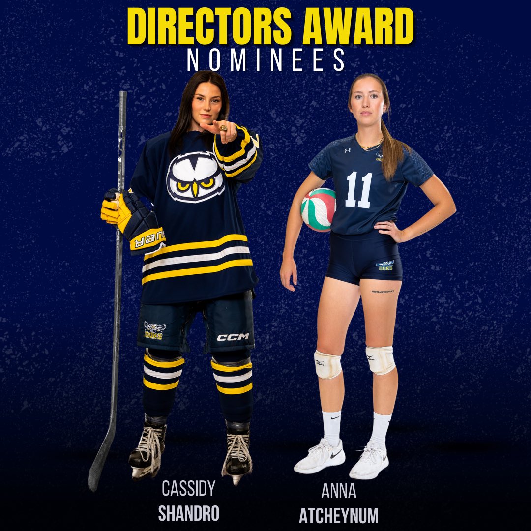 Recognizing leadership, dedication, and excellence. Your finalists for the NAIT Athletics Director’s Award are:

🔹 Anna Atcheynum – Volleyball
🔹 Cassidy Shandro – Hockey

Who will take home this prestigious honor? Find out at Awards Night, April 4th!✨ #ooksNAITion