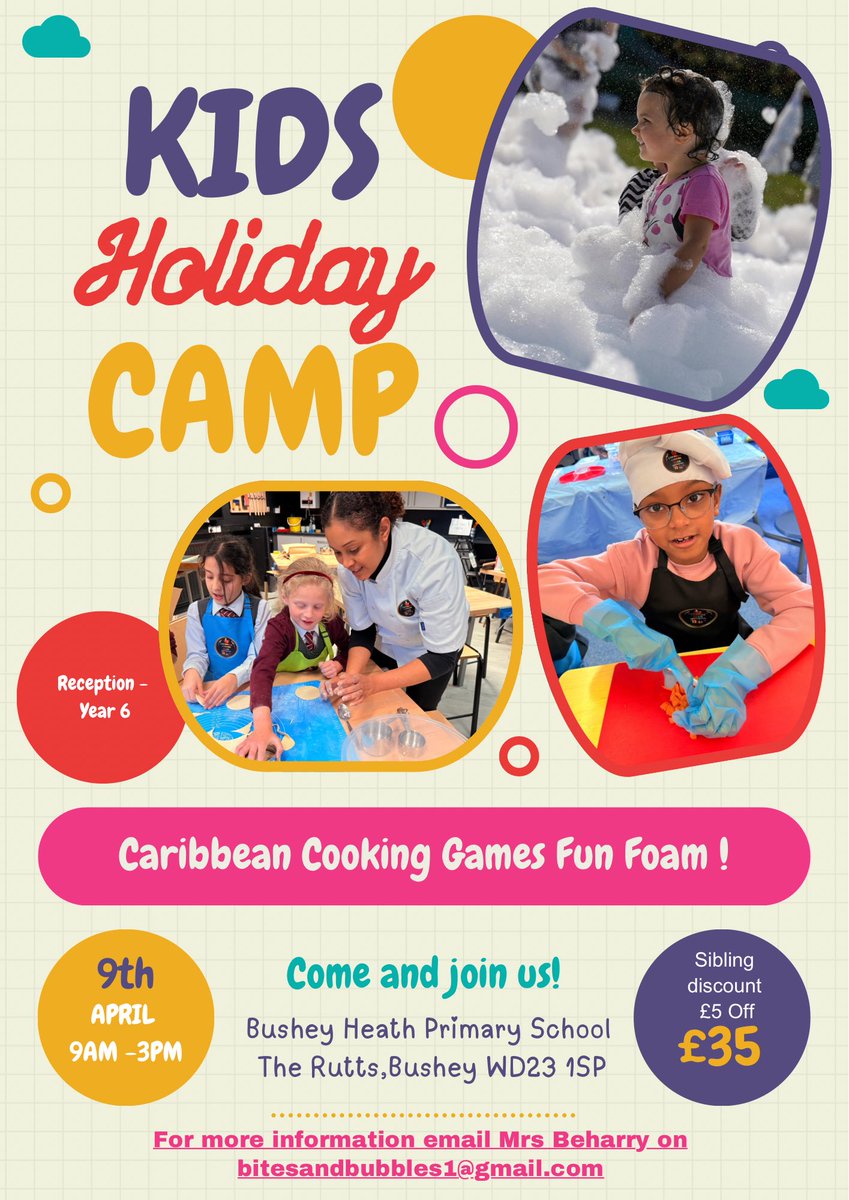 Cooking Club BHPS (@cookingbhps) on Twitter photo This Easter, join our Holiday Camp for a day of hands-on learning and fun! Kids will build confidence in the kitchen, develop teamwork through games, and explore creativityโall ending with an exciting Foam Party. Limited spaces available. <a href="/Bitesnbubbles/">Bites and Bubbles</a> <a href="/busheyheathjm/">Bushey Heath Primary</a> This Easter, join our Holiday Camp for a day of hands-on learning and fun! Kids will build confidence in the kitchen, develop teamwork through games, and explore creativityโall ending with an exciting Foam Party. Limited spaces available. <a href="/Bitesnbubbles/">Bites and Bubbles</a> <a href="/busheyheathjm/">Bushey Heath Primary</a>