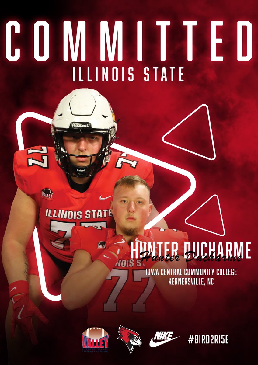 Hunter Ducharme (@ducharme_hunter) on Twitter photo #AGTG I am blessed to announce my commitment to play Division 1 football at Illinois State University!! Thank you to my family, friends, coaches and teammates! #SledDawgs <a href="/coachJClegg/">Justice Clegg</a> <a href="/Coach_Etheridge/">Harold Etheridge</a> <a href="/TritonNation/">Iowa Central Football</a> #AGTG I am blessed to announce my commitment to play Division 1 football at Illinois State University!! Thank you to my family, friends, coaches and teammates! #SledDawgs <a href="/coachJClegg/">Justice Clegg</a> <a href="/Coach_Etheridge/">Harold Etheridge</a> <a href="/TritonNation/">Iowa Central Football</a>