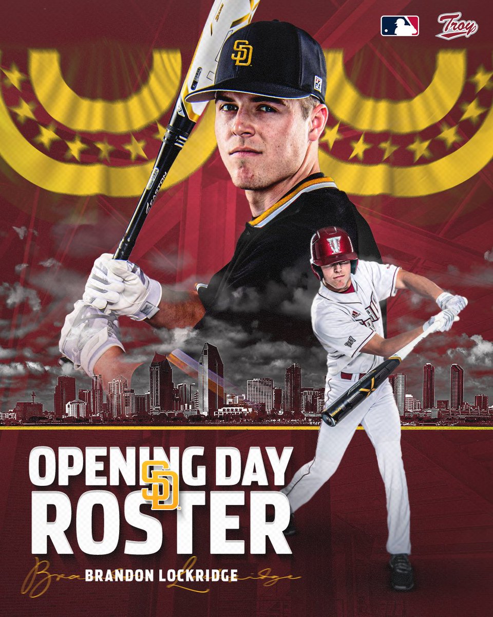 Troy Baseball ⚔️ (@troytrojansbsb) on Twitter photo Excited to watch our guy Brandon Lockridge on #OpeningDay with the <a href="/Padres/">San Diego Padres</a> today.
#WTD | #OneTROY⚔️⚾️ Excited to watch our guy Brandon Lockridge on #OpeningDay with the <a href="/Padres/">San Diego Padres</a> today.
#WTD | #OneTROY⚔️⚾️