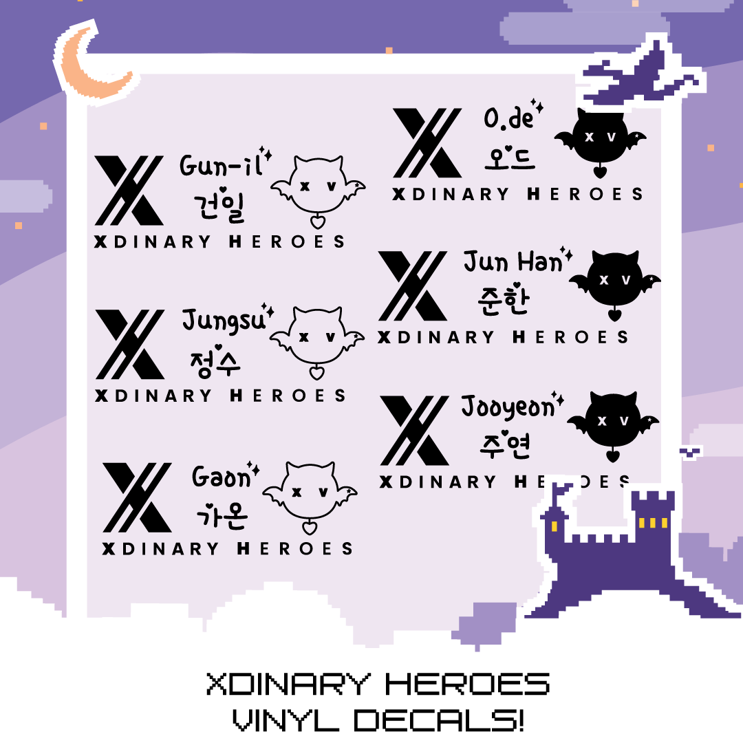 pixylstix's tweet photo. Shop Update! Xdinary Heroes Stickers and Decals!

Store Link: https://t.co/LtTRlwk3xA

#kpop #XdinaryHeroes #엑스디너리히어로즈 #Gunil #건일 #Jungsu #정수 #Gaon #가온 #Ode #오드 #JunHan #준한 #Jooyeon #주연 https://t.co/6E055Kjcnw