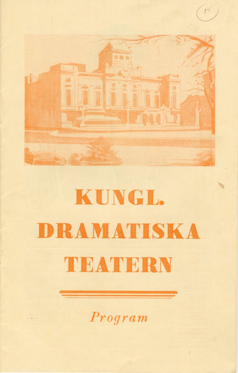 Program for De vackra människorna (The Beautiful People) at Kungl. Dramatika Teatern in 1945