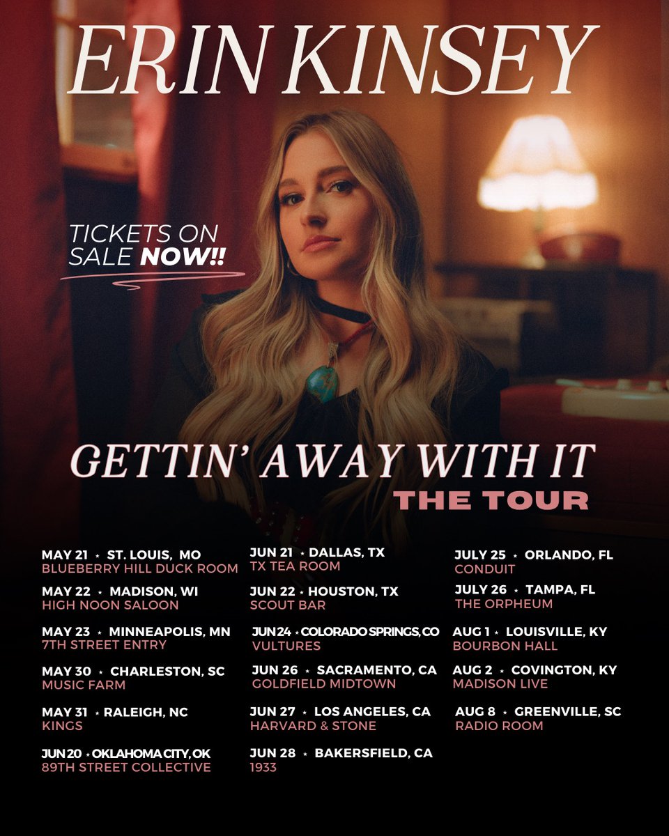 ON SALEEEE!!! sooooo what city am I gonna see YOU at?! 💥🥰 Grab tickets at erinkinsey.com!