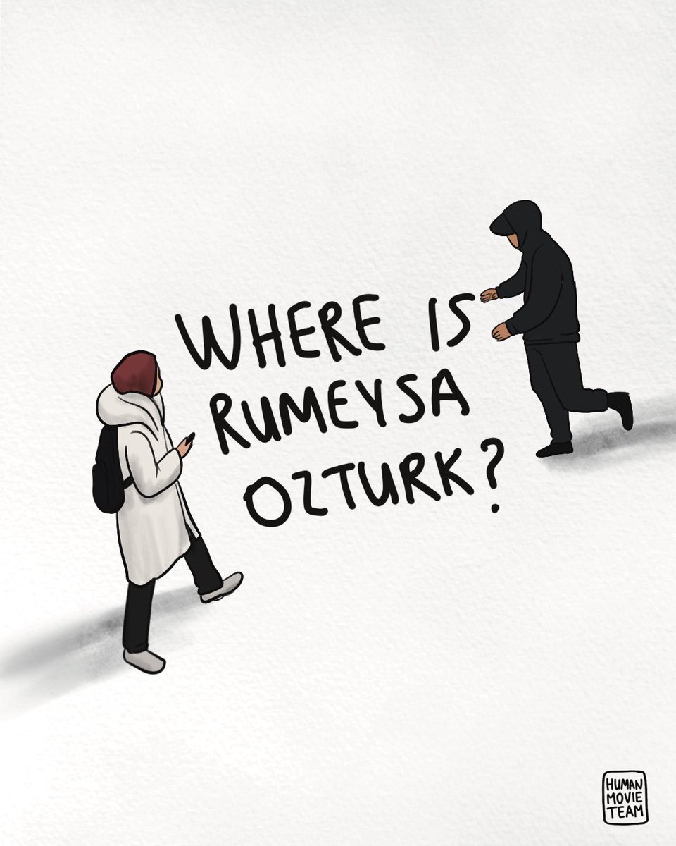 humanmovieteam_'s tweet photo. ABD’nin Massachusetts eyaletindeki Tufts Üniversitesi’nde doktora öğrencisi olan Rumeysa Öztürk, 25 Mart 2025’te iftara giderken sivil giyimli yetkililer tarafından gözaltına alındı. Ancak o günden bu yana ne avukatı ne de ailesi kendisinden haber alabiliyor.

Rumeysa Öztürk nerede?

Rumeysa Öztürk, a PhD student at Tufts University in Massachusetts, USA, was detained by plainclothes authorities on March 25, 2025, while on her way to iftar. However, neither her lawyer nor her family have heard from her since that day.

Where is Rumeysa Öztürk?