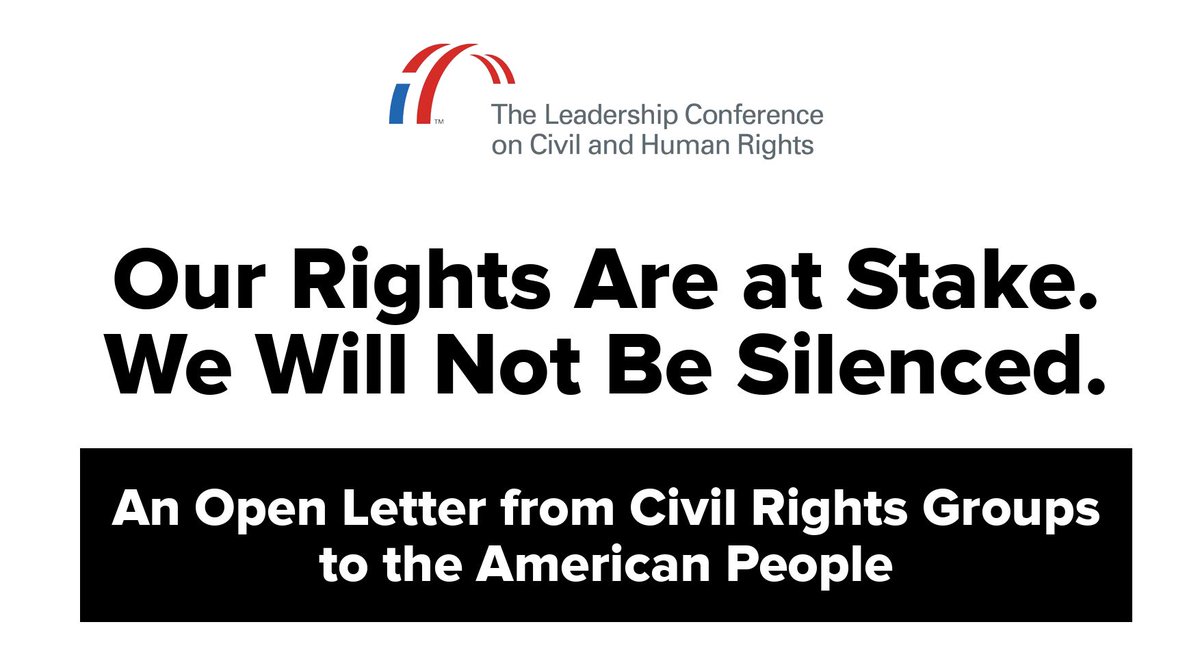 We are proud to join over 130 civil and human rights organizations from across the country in this open letter denouncing widespread attacks on civil liberties.
 
We refuse to be silenced in the face of repression. 

buff.ly/7gxZ1z6