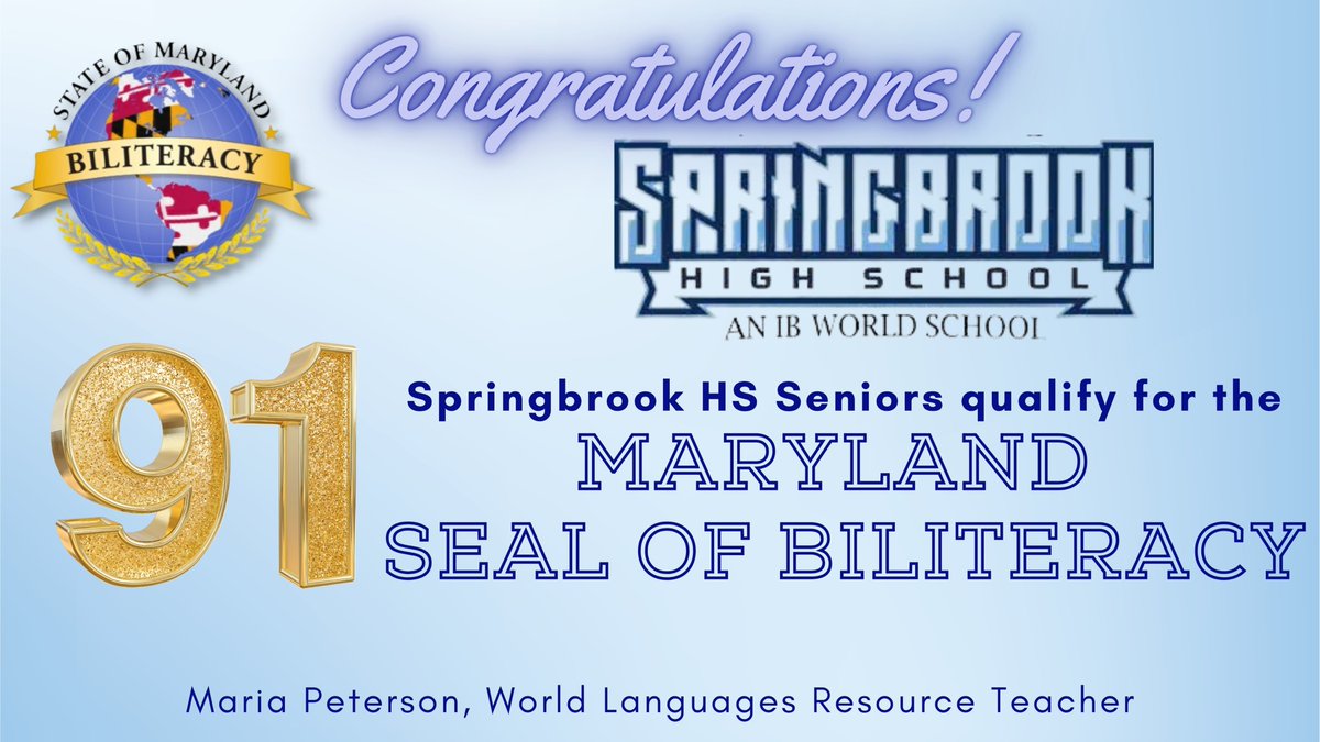 💫 Springbrook High School celebrates 91 Senior students for earning the  #SealOfBiliteracy in Amharic, Bengali, Filipino, French, Haitian Creole, Spanish, Vietnamese and beyond. 🌎 <a href="/springbrookhs/">Springbrook HS</a>  #ParlerPlusieursLangues  #JóvenesLingüistas We are so proud!