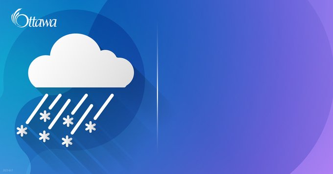 Graphic with a blue background. A pictogram of an ice storm cloud is on the left side.