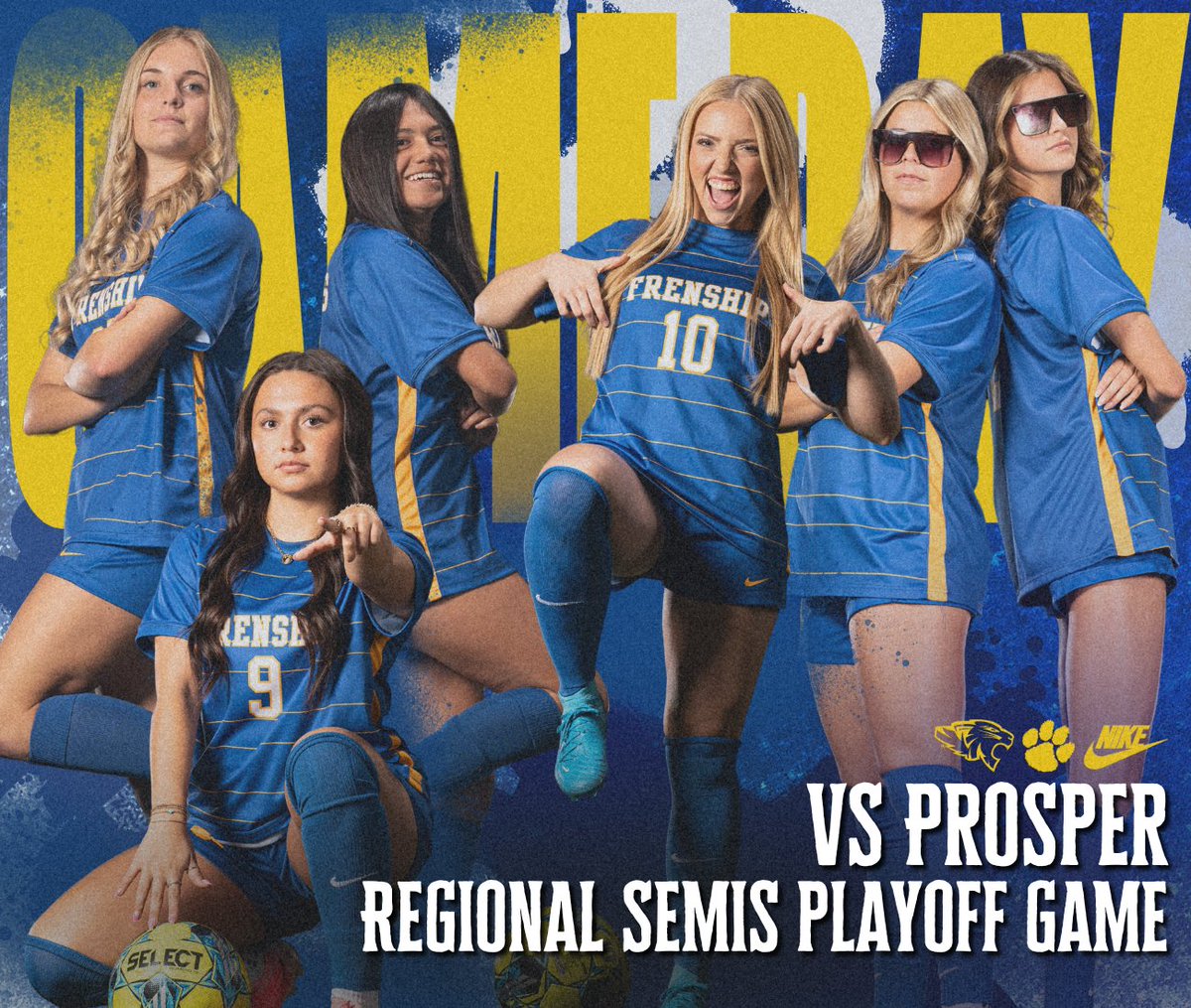 GAME DAY ALERT 🚨⚽ Tonight our Frenship Girls Soccer Team is playing in the Regional Semis Playoff Game!

📍Tigers vs Prosper Eagles 7 p.m.  Shotwell Stadium 
🎟️Tickets: abileneisd.org/o/aisd/page/ti…
📺Watch: frenship.net/apps/pages/liv…

Good luck, Tigers!

📸Photo by: Fungo Productions