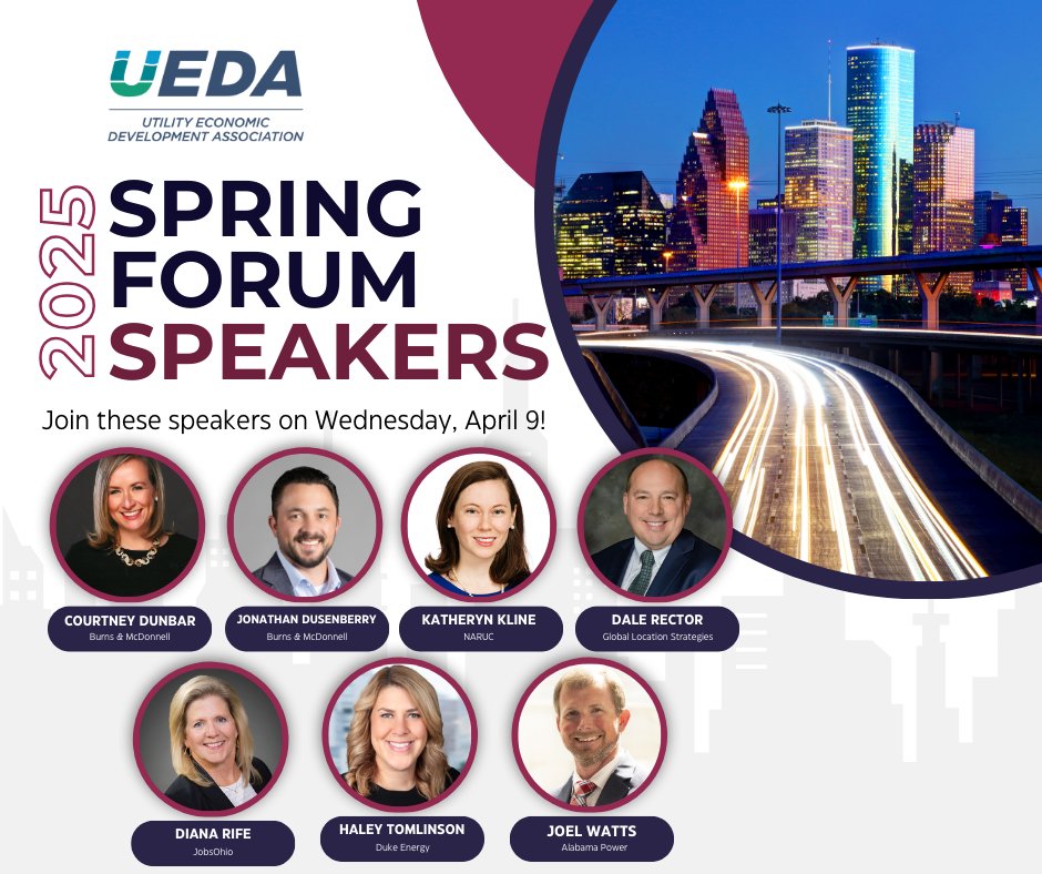 We’re excited to announce the incredible lineup of speakers for the 2025 Spring Forum in Houston, TX, April 7-10! Join us to hear from experts who are shaping the future of economic development! #UEDASPRINGFORUM