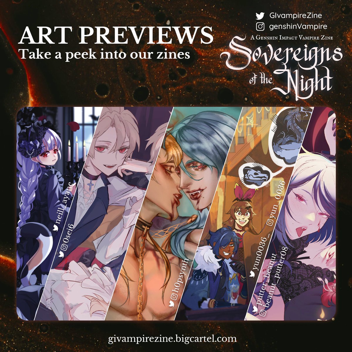 Sovereigns of the Night: A Genshin Vampire Zine tweet media