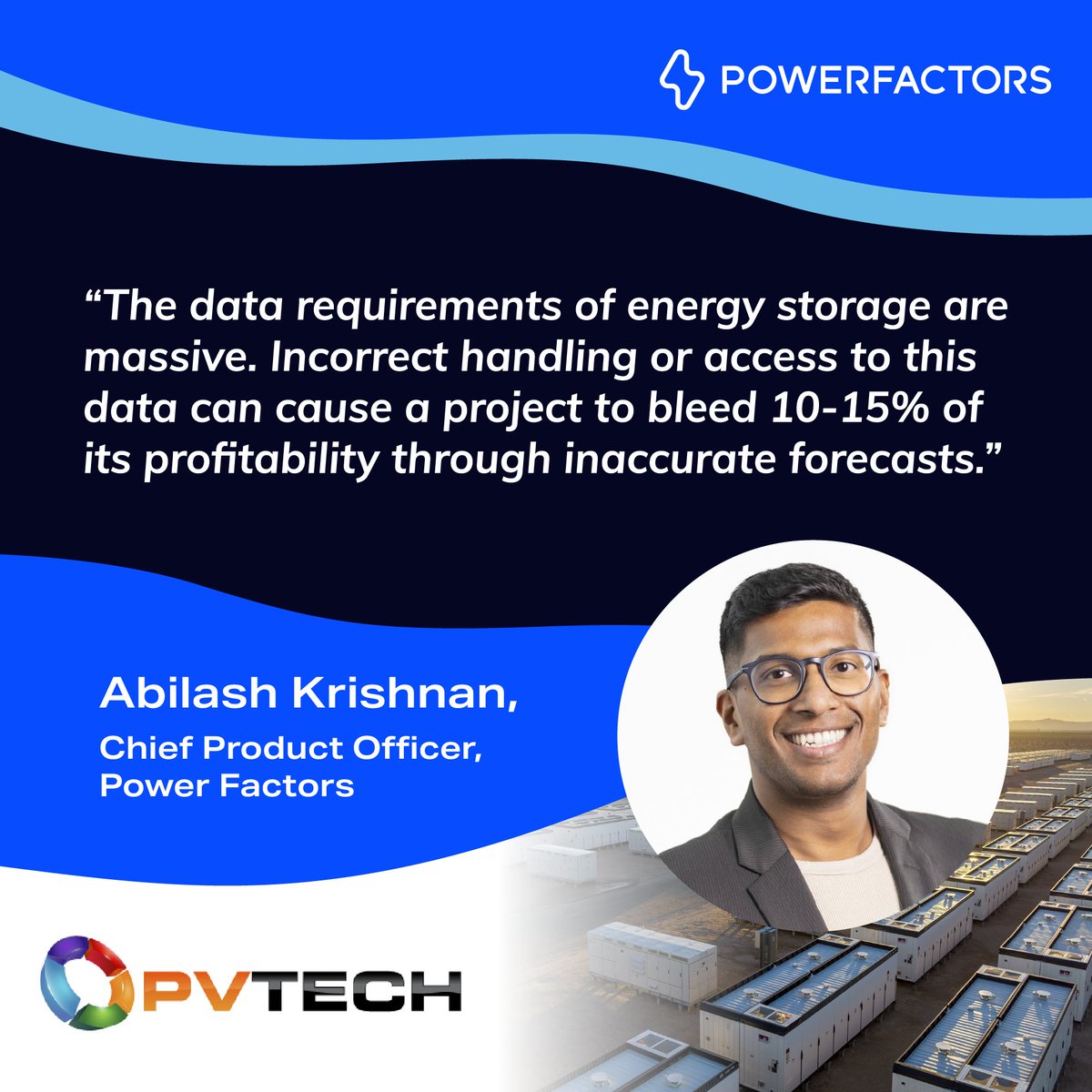 This week at #LargeScaleSolarEurope, our Chief Product Officer, Abilash Krishnan, shared that poor data handling is a major driver of underperformance in solar projects—leading to 10-15% profitability losses.

<a href="/pv_tech/">PV-Tech</a> explores why in their latest article: hubs.la/Q03dMFq30