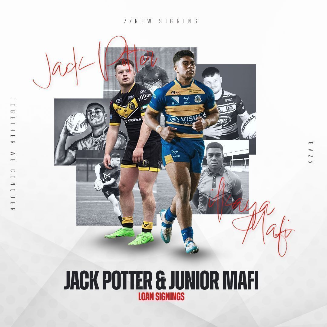 ✍️ VIKINGS SIGN CHAMPIONSHIP DUO ON LOAN

Goole Vikings are excited to welcome playmaker Jack Potter and forward Junior Mafi to the club from York Knights and Doncaster respectively!⚔️   

📖 Full story 👉 buff.ly/nfrAW35

🔴⚫️ #TogetherWeConquer | #UTV