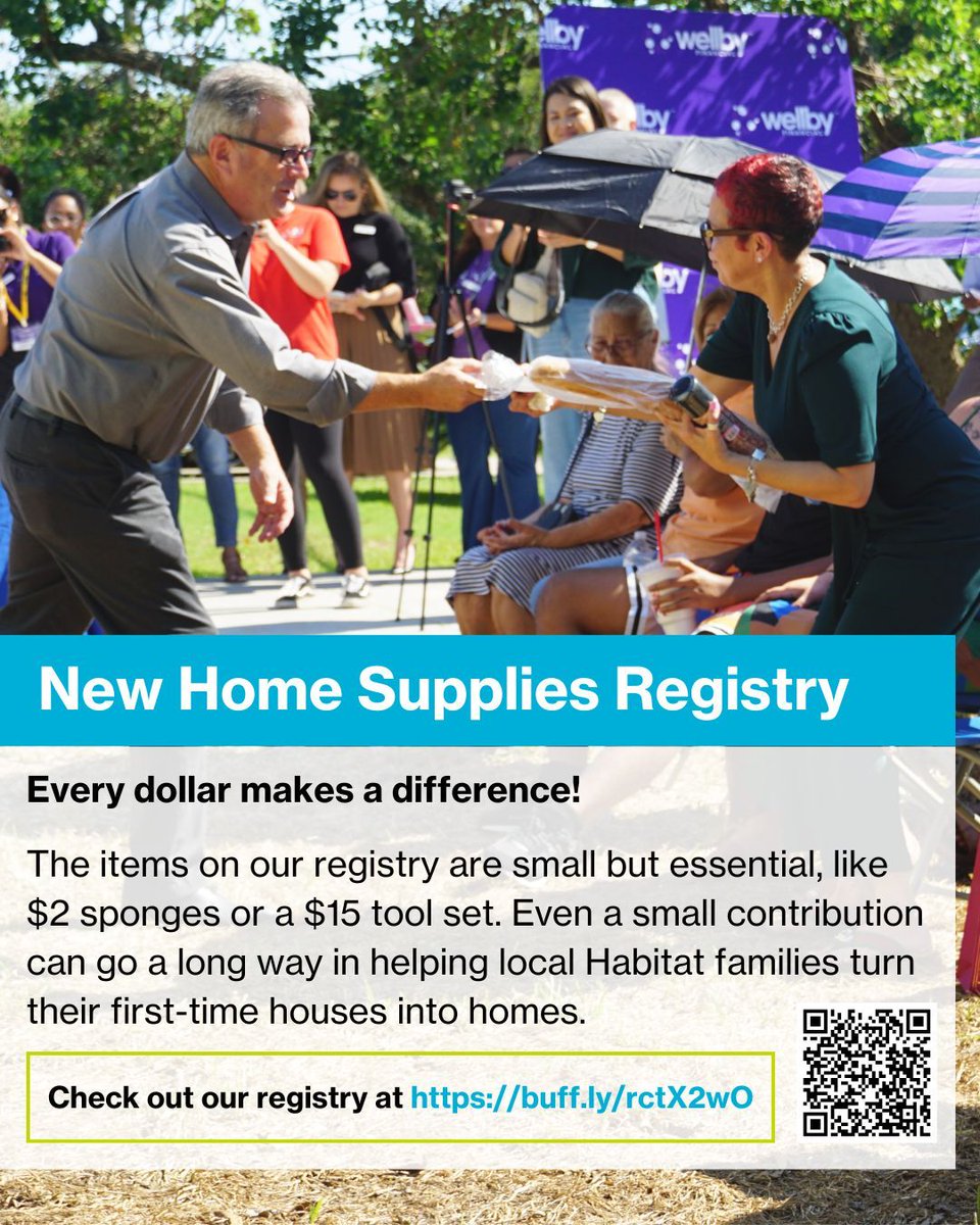Moving can be stressful, but you can make it easier for our newest Habitat homeowners! 🏡 Help these local families settle in by supporting our New Home Supplies Registry at buff.ly/yNJciTm.
