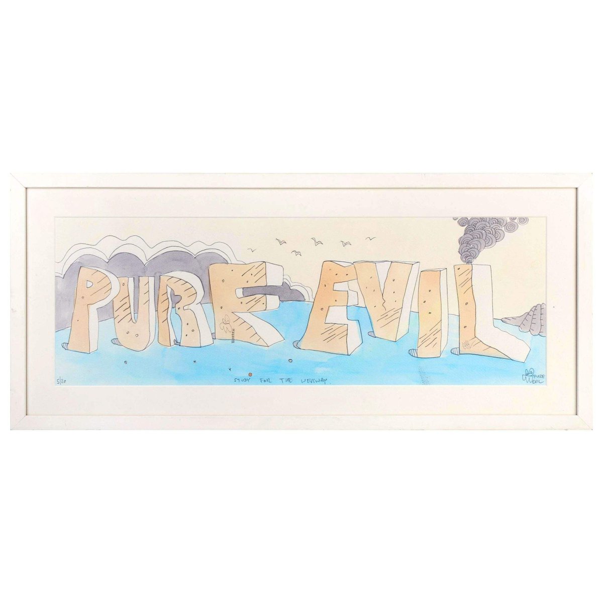 Early pencil and watercolour work by Charles Uzzell-Edwards. Study for the Westway (London) signed, titled and numbered 5/20. 
Size(cm): 67 x 23 framed

buff.ly/2NljAxm 

#PureEvil #labyrinthgallery #contemporaryart #urbanart #ldn #londonart #londonarchitecture  #westway