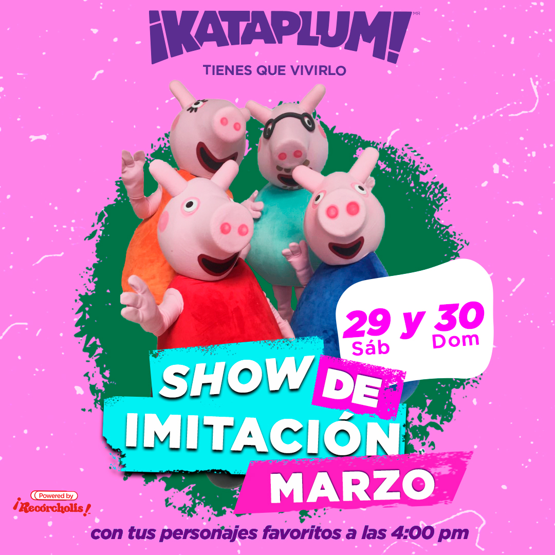 🌟 ¡𝗟𝗮 𝗱𝗶𝘃𝗲𝗿𝘀𝗶𝗼́𝗻 𝗺𝗮́𝘀 𝗲𝘀𝗽𝗲𝗿𝗮𝗱𝗮 𝗹𝗹𝗲𝗴𝗮 𝗮 𝗞𝗮𝘁𝗮𝗽𝗹𝘂𝗺! 🎉🐷
Vive un show lleno de risas y aventuras con tus personajes favoritos. 🎭✨
📍 Foro Insomnio | ⏰ 4 PM
¡𝗡𝗼 𝘁𝗲 𝗹𝗼 𝗽𝗶𝗲𝗿𝗱𝗮𝘀! ✨🎢💜