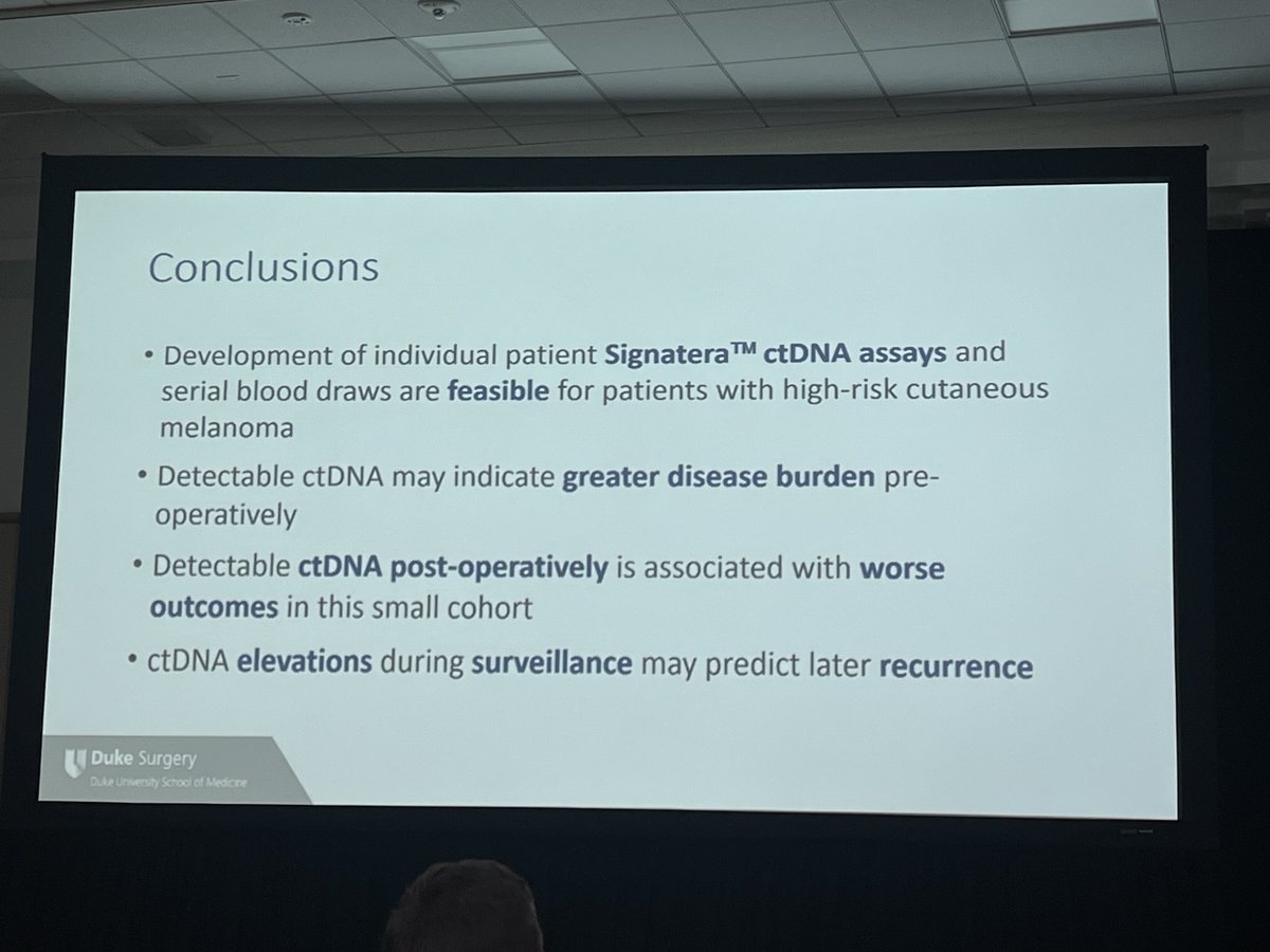 Akiko Chiba, MD, FACS (@chibaakiko) on Twitter photo Superb presentation by <a href="/krisrho93/">Kristen Rhodin, MD MHS</a> 👏🏼👏🏼👏🏼 Detectable ctDNA post op associated with worse outcome in #melanoma #GeorgiaBeasley #SSO2025 <a href="/DukeSurgOnc/">Duke Surgical Oncology</a> <a href="/DukeSurgRes/">Duke General Surgery Residency</a> <a href="/SocSurgOnc/">Society of Surgical Oncology</a> Superb presentation by <a href="/krisrho93/">Kristen Rhodin, MD MHS</a> 👏🏼👏🏼👏🏼 Detectable ctDNA post op associated with worse outcome in #melanoma #GeorgiaBeasley #SSO2025 <a href="/DukeSurgOnc/">Duke Surgical Oncology</a> <a href="/DukeSurgRes/">Duke General Surgery Residency</a> <a href="/SocSurgOnc/">Society of Surgical Oncology</a>