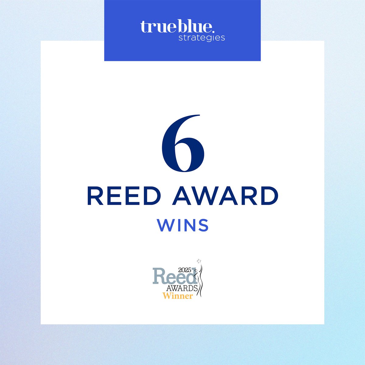 TrueBlueDigital's tweet image. Thrilled to have won 6 national @C_and_E #ReedAwards recognizing our work in branding, video, print advertising, and more. A heartfelt thank you to our incredible clients. We’re so proud to be your partners in advocacy. 🏆+ 🏆+ 🏆+ 🏆+ 🏆+ 🏆= 🎉