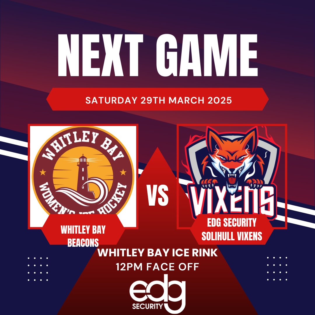 We head up North on Saturday to face the Beacons for a lunchtime face off!

Lets Go Vixens!!

🦊