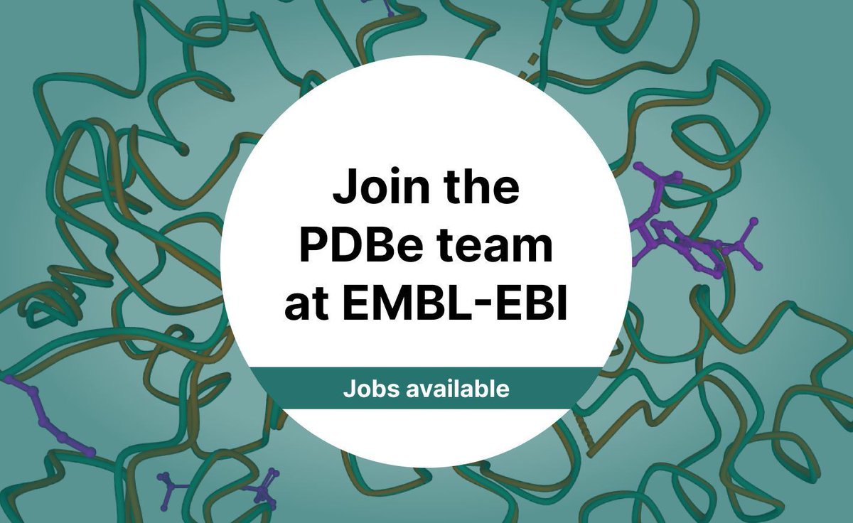 Join our data curation team! 💻🔬 
⏰ Final Week to Apply ⏰

🔎 We are looking for a talented structural biologist or bioinformatician.

📍 Location: 
Hinxton, Cambridgeshire, UK

🗓️ Apply before: 
April 6, 2025 

🔗 embl.wd103.myworkdayjobs.com/en-US/EMBL/det… 

#StructuralBiology #Bioinformatics