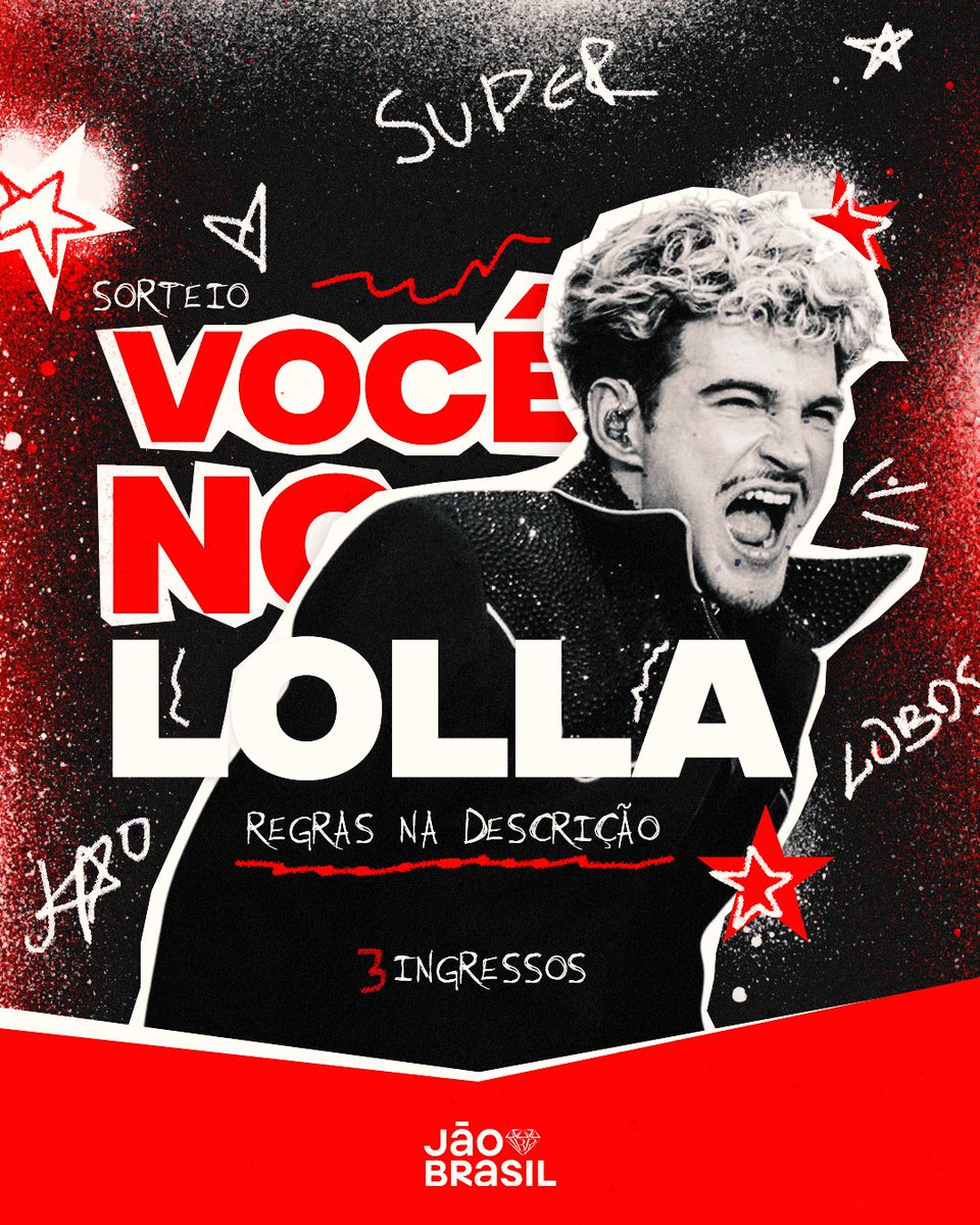 sitejaobrasil's tweet photo. A parceria da Bud com Jão chegou pra tornar sua experiência do Lollapalooza ainda mais incrível. E nós queremos levar você pra encerrar a era Super com chave de ouro.

Vamos sortear 3 ingressos pra sexta (28) do Lolla que ganhamos da Budweiser! 

Para participar:
- Siga @sitejaobrasil
- ⁠Dê RT nessa publicação
- ⁠Comente nesse post usando a hashtag #BudNoLollaBR. Quanto mais você comentar, maior a chance de ganhar! ❤‍🔥

#BebaComModeração

*Os participantes do sorteio precisam ser +18