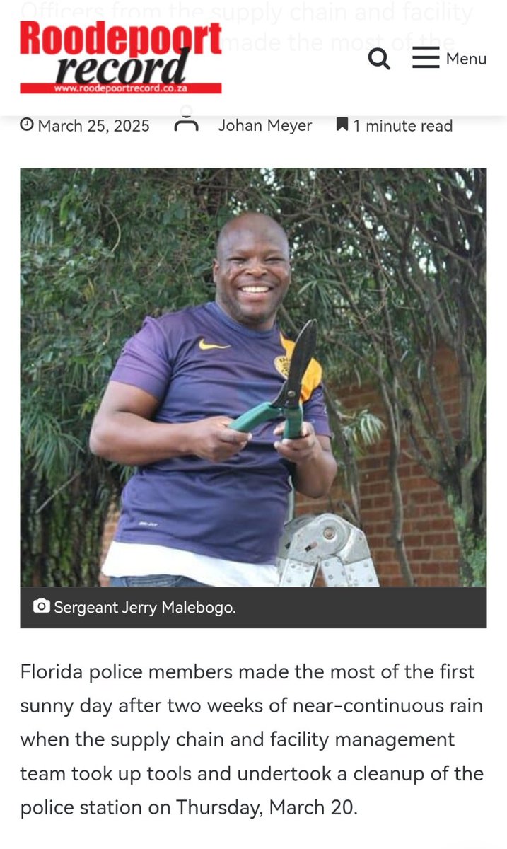 labiousphetoane's tweet photo. Congratulations are an order. Well done @jerrymalebogo 

Officers tackle dirty police station https://t.co/6R1J5EepQO https://t.co/yS6p6PBh2I
