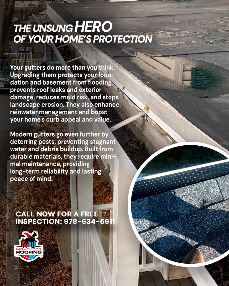 mdr171ma's tweet photo. Your gutters work harder than you think! Upgrade now to protect your home from leaks, flooding, and costly damage. Enjoy long-term peace of mind with low-maintenance, durable gutters. Call us today for a free inspection at 📷 978-634-5611!
#FreeInspection #GutterUpgrade https://t.co/Kt3UroKuxV