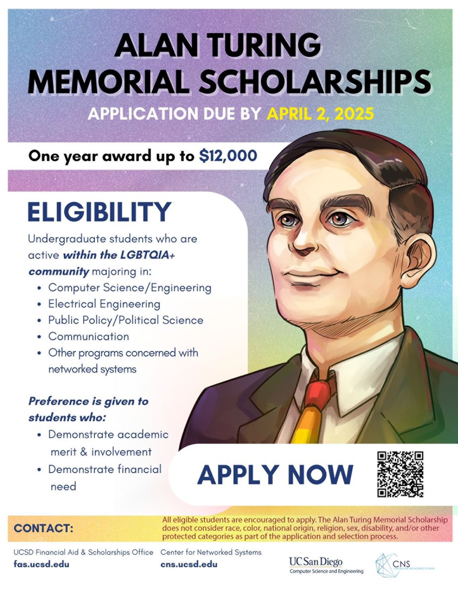 UCSD CSE (@ucsd_cse) on Twitter photo Apply for the Alan Turing Memorial Scholarships by 4/2/25!🙌 For <a href="/UCSanDiego/">UC San Diego</a> undergrads in CS, CE/EE, Comm, Pol Sci/Public Policy & related fields showing #LGBTQIA+ ties & advocacy.
Apply: bit.ly/421CIPq
@ucsdjacobs <a href="/CNSUCSD/">Center for Networked Systems (CNS)</a> Apply for the Alan Turing Memorial Scholarships by 4/2/25!🙌 For <a href="/UCSanDiego/">UC San Diego</a> undergrads in CS, CE/EE, Comm, Pol Sci/Public Policy & related fields showing #LGBTQIA+ ties & advocacy.
Apply: bit.ly/421CIPq
@ucsdjacobs <a href="/CNSUCSD/">Center for Networked Systems (CNS)</a>