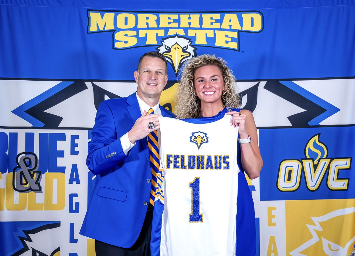 Morehead State (@moreheadstate) on Twitter photo Morehead State is proud to have Ashton Feldhaus (<a href="/CoachFeldhaus/">Ashton Feldhaus</a>) serve as the new Women’s Basketball head coach! 🦅
We are looking forward to having you continue your success as an Eagle!
<a href="/MSUEagles/">Morehead State Athletics</a>
<a href="/MSUEaglesWBB/">Morehead State WBB</a>
#𝗦𝗢𝗔𝗥𝗛𝗶𝗴𝗵𝗲𝗿 | #𝗚𝗼𝗘𝗮𝗴𝗹𝗲𝘀 Morehead State is proud to have Ashton Feldhaus (<a href="/CoachFeldhaus/">Ashton Feldhaus</a>) serve as the new Women’s Basketball head coach! 🦅
We are looking forward to having you continue your success as an Eagle!
<a href="/MSUEagles/">Morehead State Athletics</a>
<a href="/MSUEaglesWBB/">Morehead State WBB</a>
#𝗦𝗢𝗔𝗥𝗛𝗶𝗴𝗵𝗲𝗿 | #𝗚𝗼𝗘𝗮𝗴𝗹𝗲𝘀