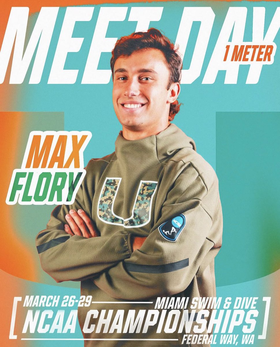 GO TIME FOR <a href="/maxflory/">Max Flory</a> at NCAAs! 

💪🙌🥇 

#GoCanes