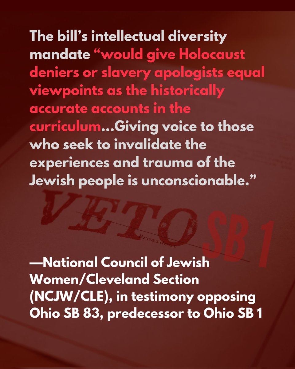 Rachel Coyle (@rachelcoyleohio) on Twitter photo #Ohio SB 1 would force professors to let students "reach their own conclusions" on "any belief or policy that is the subject of political controversy"
Tell <a href="/GovMikeDeWine/">Governor Mike DeWine</a> to #VetoSB1: bit.ly/MikeDeWine #Ohio SB 1 would force professors to let students "reach their own conclusions" on "any belief or policy that is the subject of political controversy"
Tell <a href="/GovMikeDeWine/">Governor Mike DeWine</a> to #VetoSB1: bit.ly/MikeDeWine