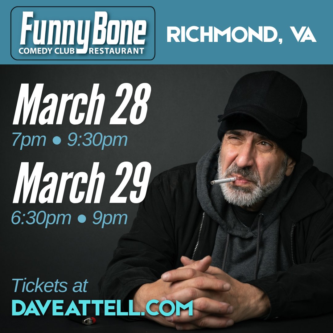 Can’t wait I’m heading down to Richmond, VA. Tickets are going fast.  See yah there -- 
Get Tickets: bit.ly/attellrichmond