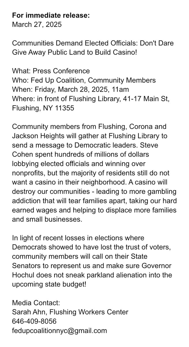 Flushing Workers Center (@flushingworkers) on Twitter photo 