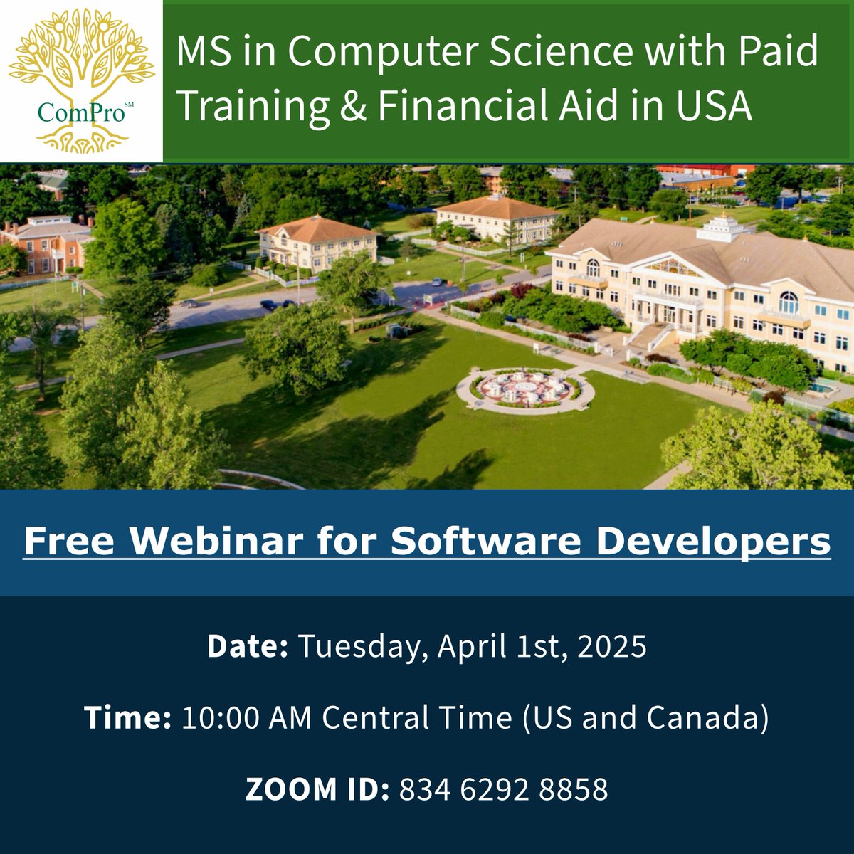 miu_mscs's tweet image. Melissa McDowell, Director of Admissions for our MS in Computer Science program, is presenting a Zoom webinar for software developers worldwide! 🌍
📌 Topics covered:
MS Program Overview
AI integration into our courses
Career Opportunities in the U.S. through Paid Practicum