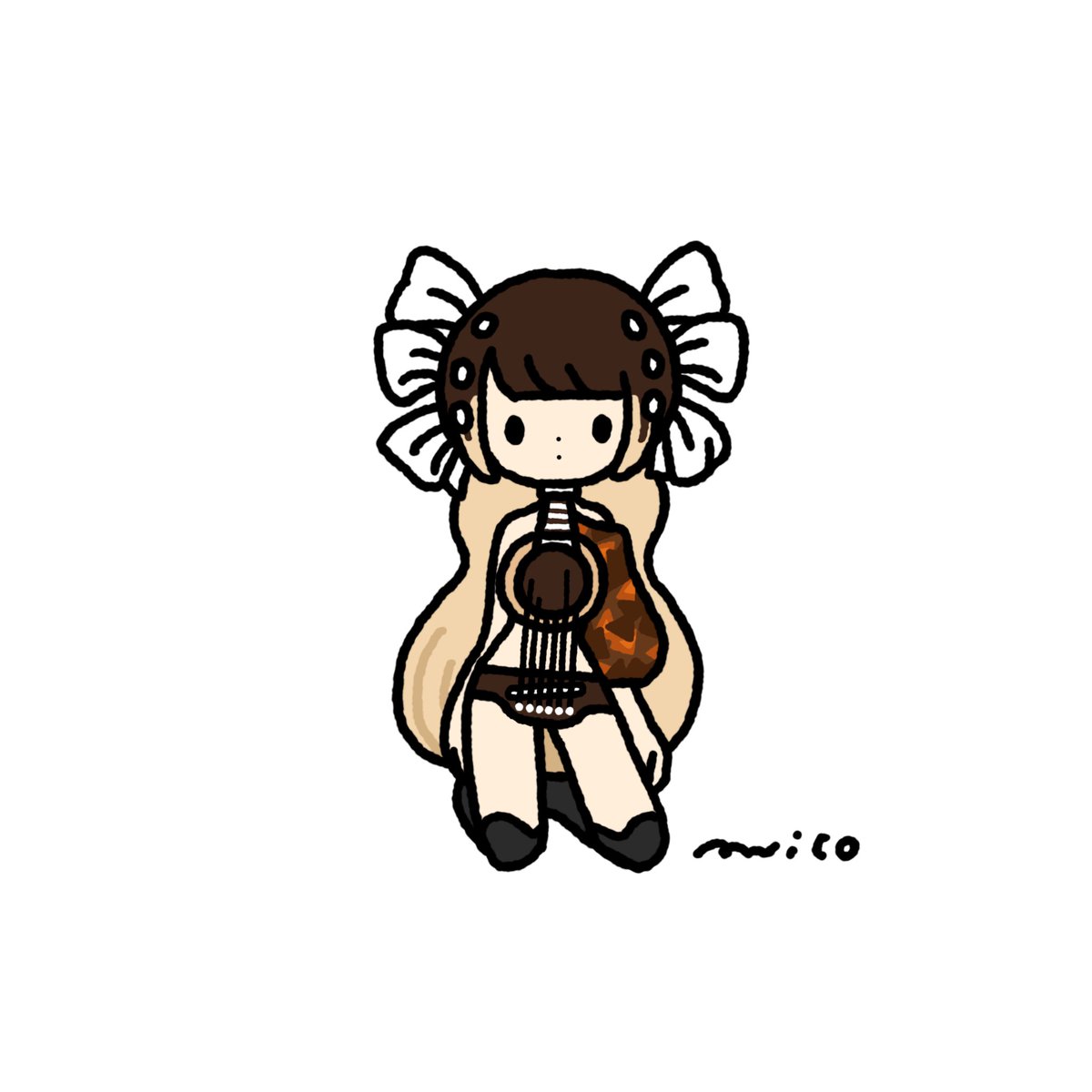 「Folk guitar  #今日は何の日 #フォークソングの日 」|paricoのイラスト