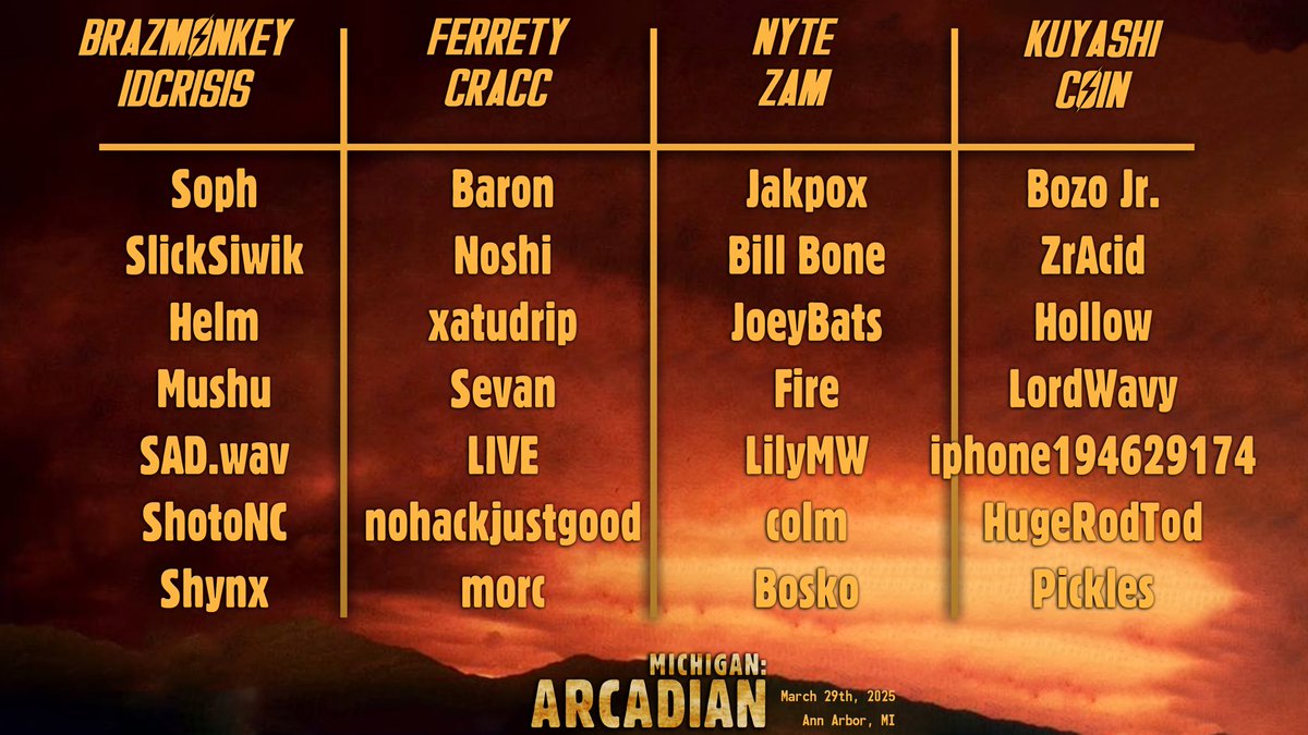 2025 MICHIGAN MELEE ARCADIAN DRAFT CREWS!!!!!!!!