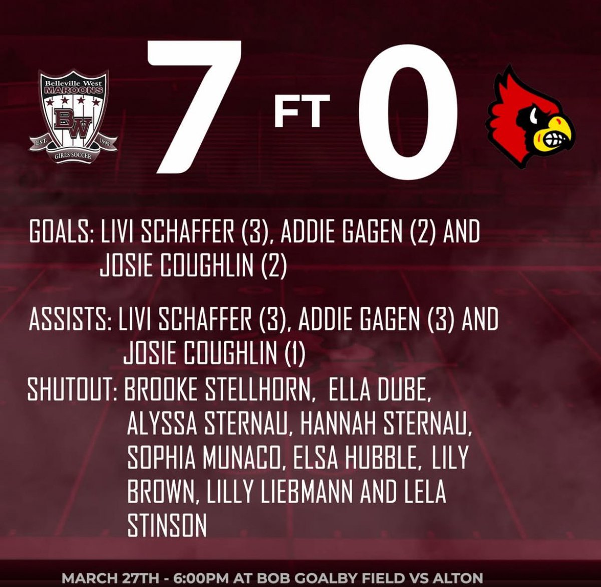 Solid team victory tonight! <a href="/BWestAthletics/">BW Athletics</a>