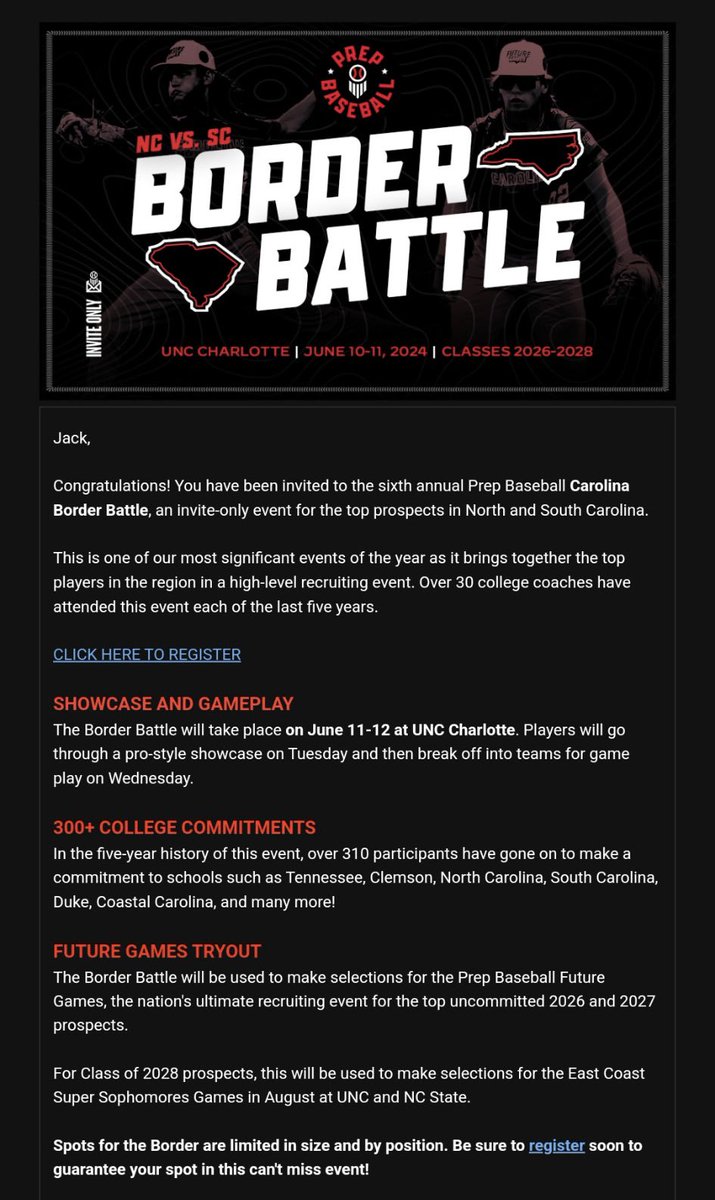 Thank you <a href="/PrepBaseball_SC/">Prep Baseball South Carolina</a> 
Extremely thankful and ready to represent <a href="/AR_Baseball_/">AR Baseball</a> <a href="/PB_Uncommitted/">Prep Baseball Uncommitted</a>