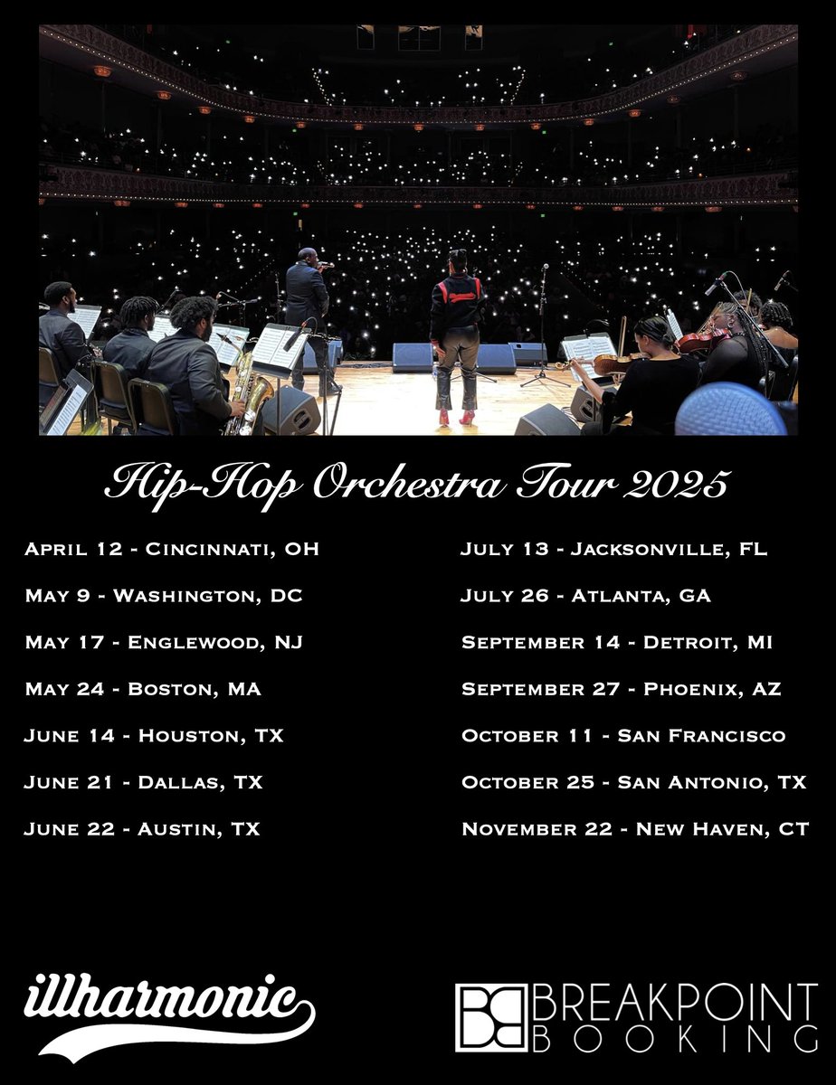 Thee Phantom (@theephantom5000) on Twitter photo HIP-HOP ORCHESTRA 2025 TOUR!
Thee Phantom & The Illharmonic Orchestra (theephantomhiphop.com) will be bringing their brand of B-Boy Meets Beethoven to a city near you. Below is a current list of events with more dates on the way. Come check us out! HIP-HOP ORCHESTRA 2025 TOUR!
Thee Phantom & The Illharmonic Orchestra (theephantomhiphop.com) will be bringing their brand of B-Boy Meets Beethoven to a city near you. Below is a current list of events with more dates on the way. Come check us out!