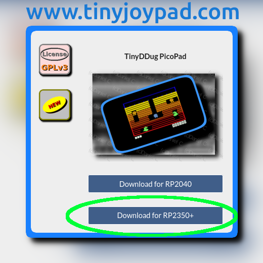 Electro_L_I_B's tweet photo. #TinyDDug is now available for the #Picopad RP2350+. The new source code is ready to compile on a wide variety of devices with an FPS limiter.  #Picopocket #RP2350 https://t.co/719ZBmFjvm #digdug #atari2600 https://t.co/VkaPPqWInY
