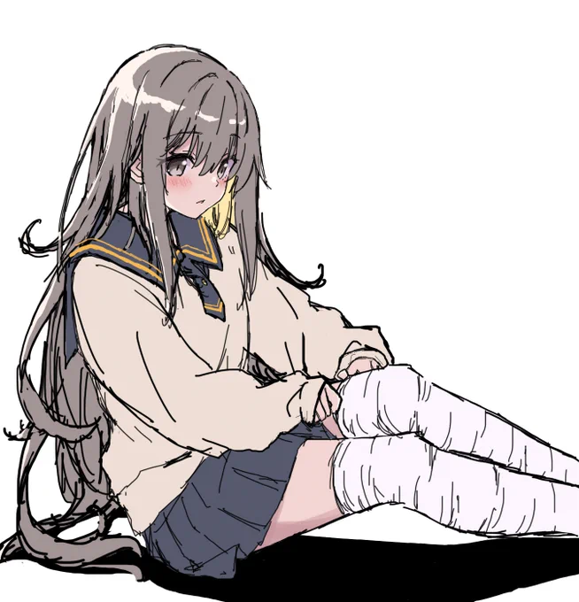 【ラフ】二呼吸…#制服少女 