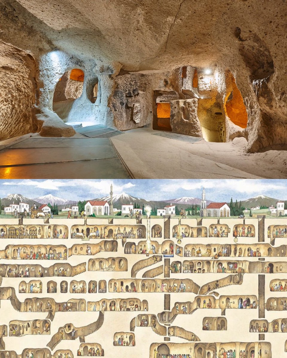 MayankRighteous's tweet photo. 5. Derinkuyu underground city, Turkey

Extending to a depth of approximately 85 meters, it is large enough to have once sheltered up to 20,000 people, along with their livestock and food stores. https://t.co/2LqQgrg3L5