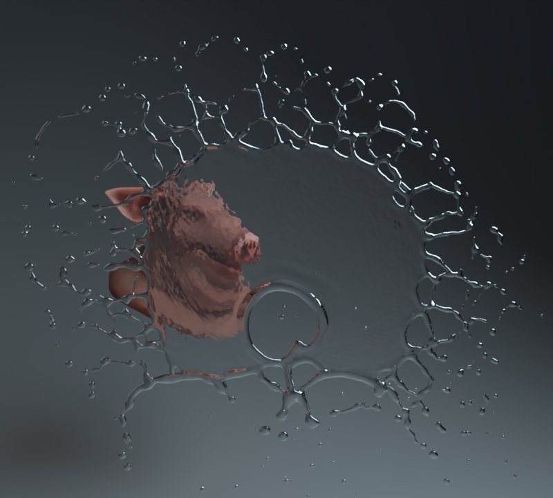 _PULICE_'s tweet photo. almost there... PS: Pighead to check water transparency
#3D #houdini #FlipSim https://t.co/BFsjj2xigC