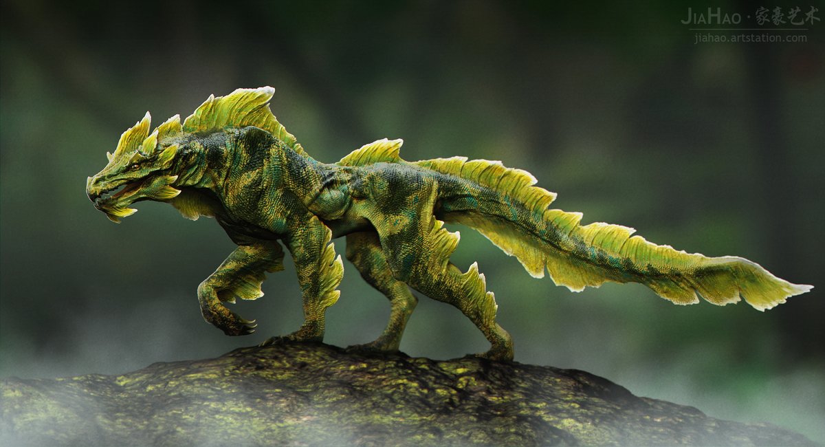 Veil Striker, concept of a predatory creature that is good at camouflage and ambush it's prey. 

#ZBrush #Creature #Concept