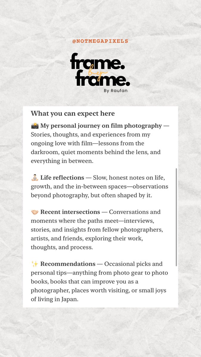 The name of my Substack is inspired by Papin <a href="/pinotski/">Pinot</a> ✨

In today’s fast-paced world, slowing down is a gift. That’s why I love film photography so much—it’s a process that encourages patience, balance, and mindfulness.

And in an era of endless short videos and shrinking