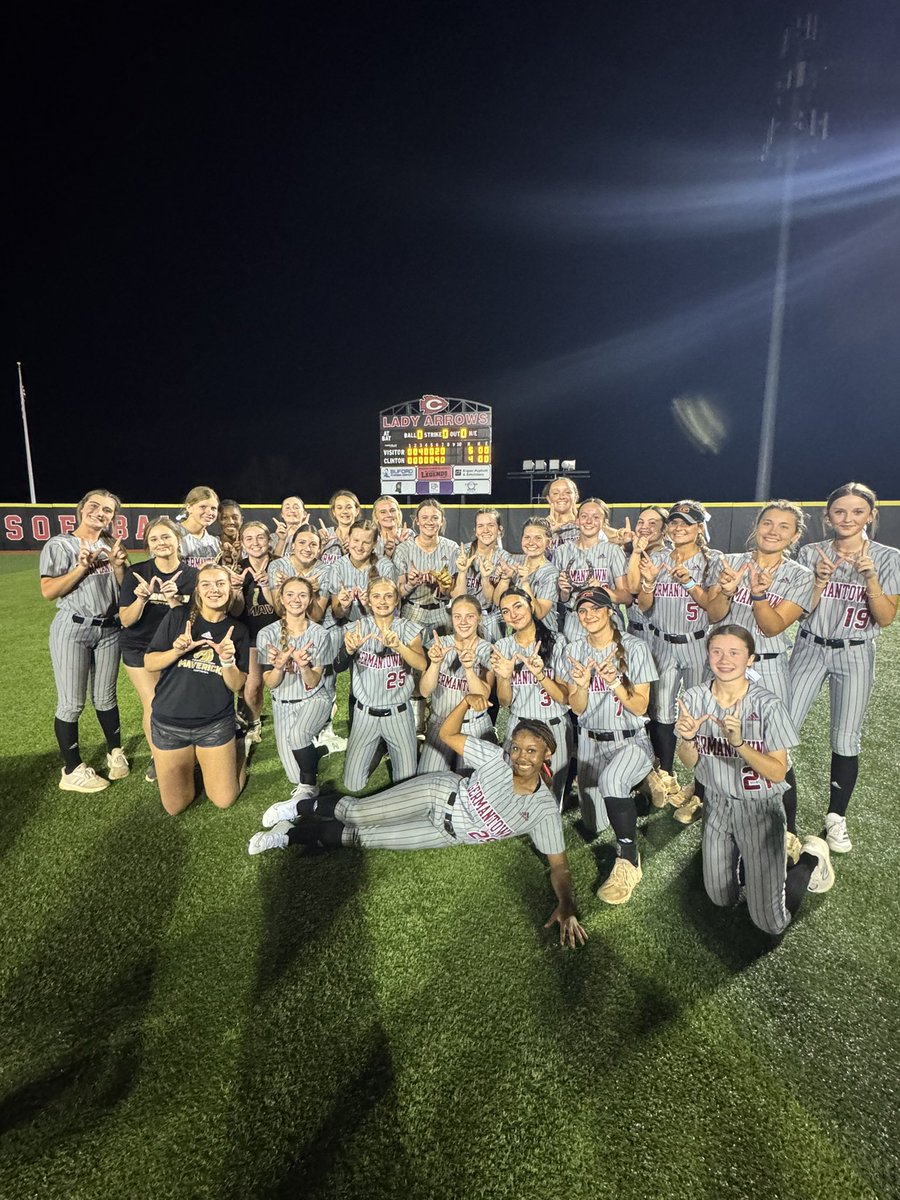 Final 🥎 

Clinton - 4 
Germantown - 6 

What an awesome night our pitchers had on the mound. We’re proud of these girls for working hard and getting another district win! 

@ghsmavericks #GoMavs